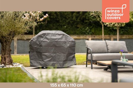 Winza Outdoor Covers - Premium - beschermhoes - BBQ 155 - Afmeting : 155x65x110 cm - BBQhoes - Waterdicht - 2 jaar garantie - Barbecue hoes