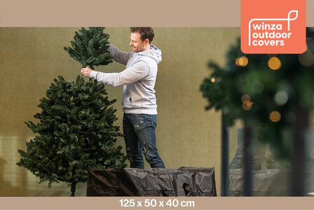 Winza&reg; Opbergtas voor Kunstkerstboom XL 200 CM lang - Deluxe Opbergoplossing met Ritssluiting en Handvaten &ndash; Kleur Antraciet &ndash; Stevige Tas voor Kerstboomopslag