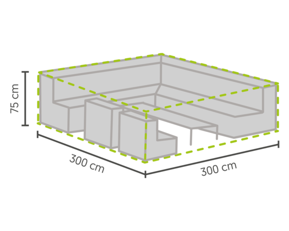 DistriCover Loungeset hoes 300x300x75 cm