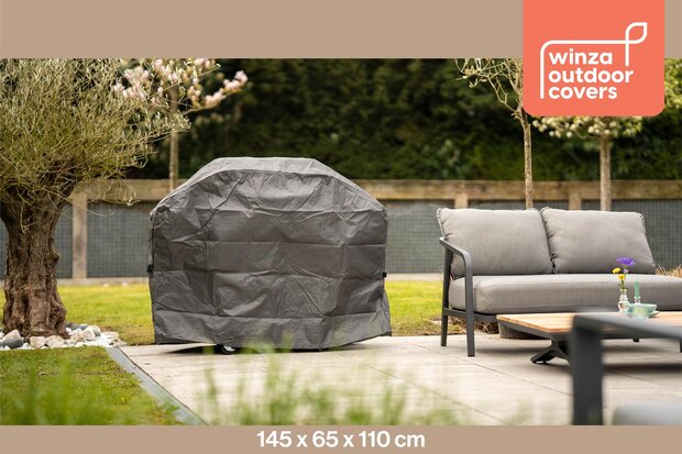 Winza Outdoor Covers - Premium - beschermhoes - BBQ 145 - Afmeting : 145x65x110 cm - BBQhoes - Waterdicht - 2 jaar garantie - Barbecue hoes