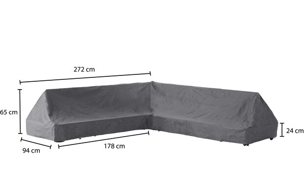 Winza Outdoor Covers - Premium - beschermhoes loungeset plateau 272 - Hoekbank - Afmeting : 272/94x272/94x65/24 cm - 2 jaar garantie